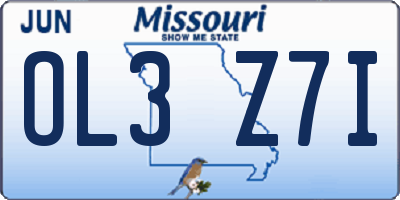 MO license plate OL3Z7I