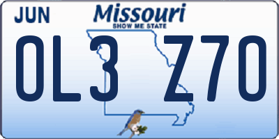MO license plate OL3Z7O