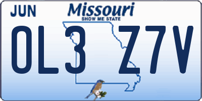 MO license plate OL3Z7V