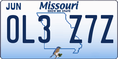 MO license plate OL3Z7Z