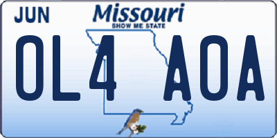 MO license plate OL4A0A