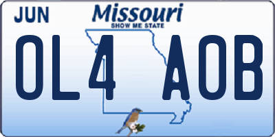 MO license plate OL4A0B