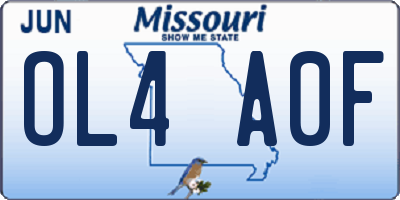 MO license plate OL4A0F