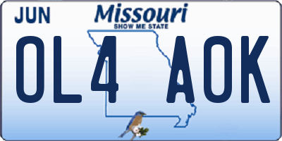 MO license plate OL4A0K