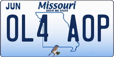 MO license plate OL4A0P