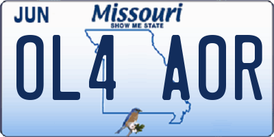 MO license plate OL4A0R
