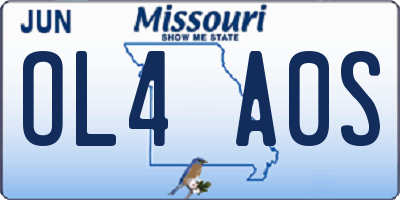 MO license plate OL4A0S