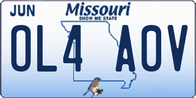 MO license plate OL4A0V