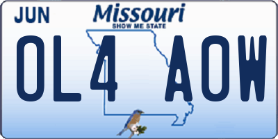 MO license plate OL4A0W