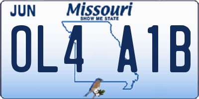 MO license plate OL4A1B