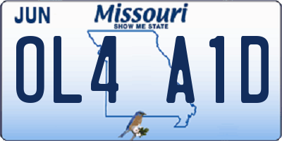 MO license plate OL4A1D