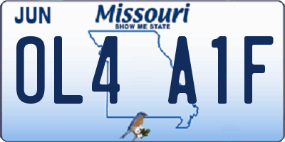 MO license plate OL4A1F