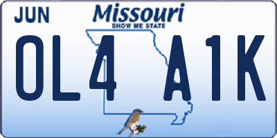 MO license plate OL4A1K
