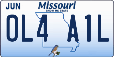 MO license plate OL4A1L
