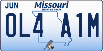 MO license plate OL4A1M