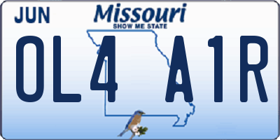 MO license plate OL4A1R