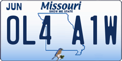 MO license plate OL4A1W