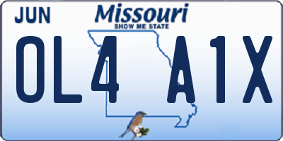 MO license plate OL4A1X