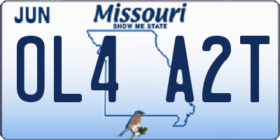 MO license plate OL4A2T