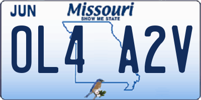 MO license plate OL4A2V