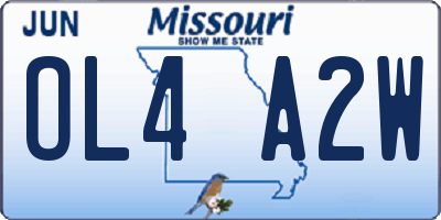 MO license plate OL4A2W