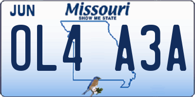 MO license plate OL4A3A