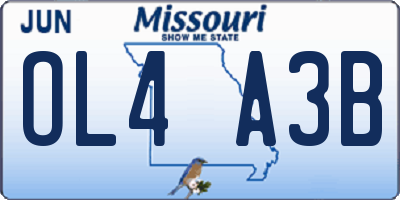 MO license plate OL4A3B