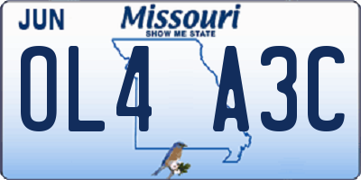 MO license plate OL4A3C