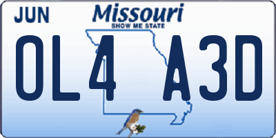 MO license plate OL4A3D