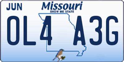 MO license plate OL4A3G