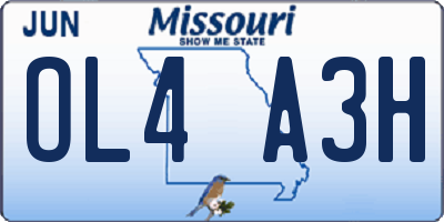 MO license plate OL4A3H