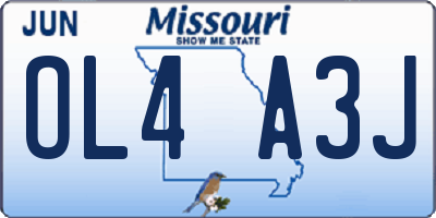 MO license plate OL4A3J