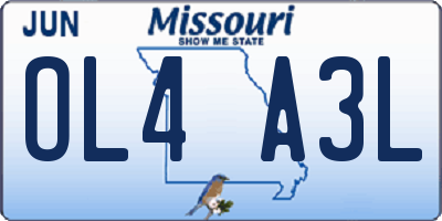 MO license plate OL4A3L
