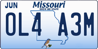 MO license plate OL4A3M