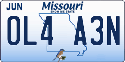MO license plate OL4A3N