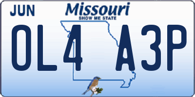 MO license plate OL4A3P