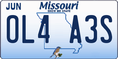 MO license plate OL4A3S