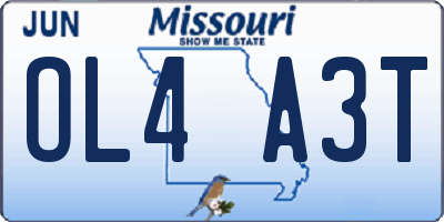 MO license plate OL4A3T
