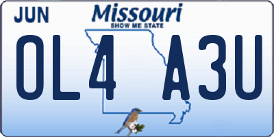 MO license plate OL4A3U