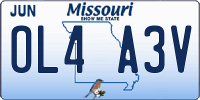MO license plate OL4A3V