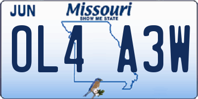 MO license plate OL4A3W