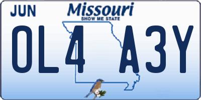 MO license plate OL4A3Y