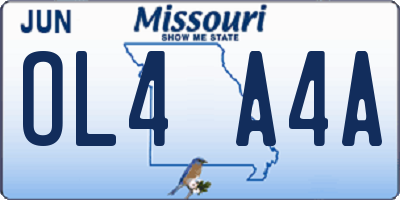 MO license plate OL4A4A