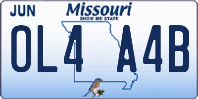 MO license plate OL4A4B
