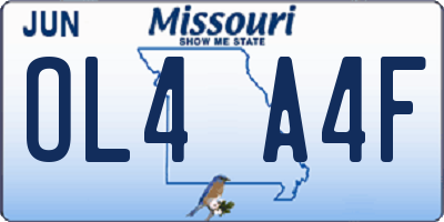 MO license plate OL4A4F