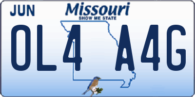 MO license plate OL4A4G