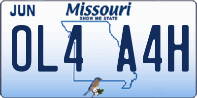 MO license plate OL4A4H