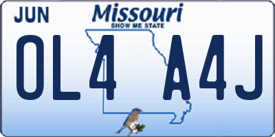 MO license plate OL4A4J