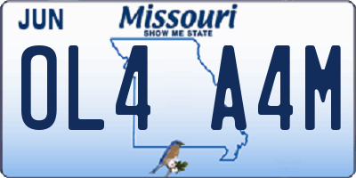 MO license plate OL4A4M