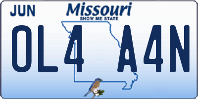 MO license plate OL4A4N